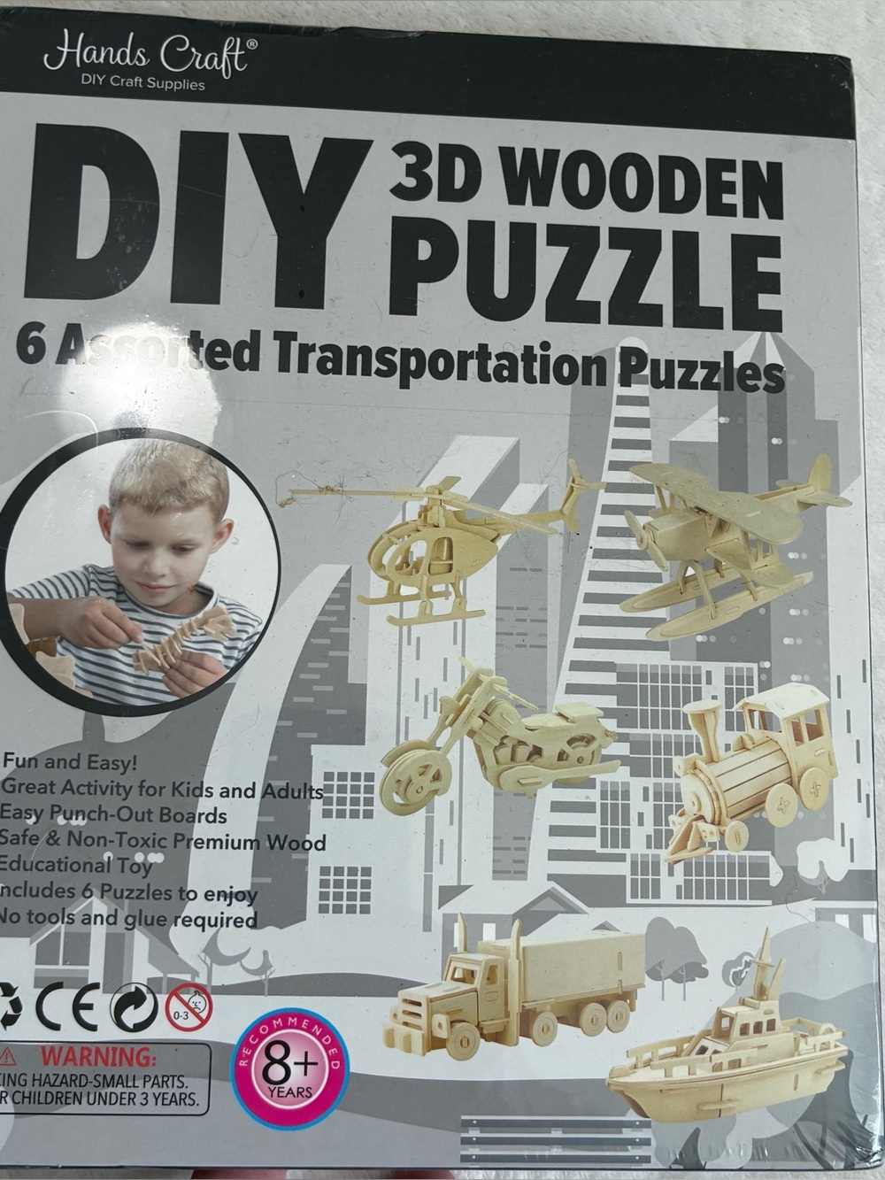 DIY 3D Wooden Puzzle 6 Transportation puzzles no tools or  required